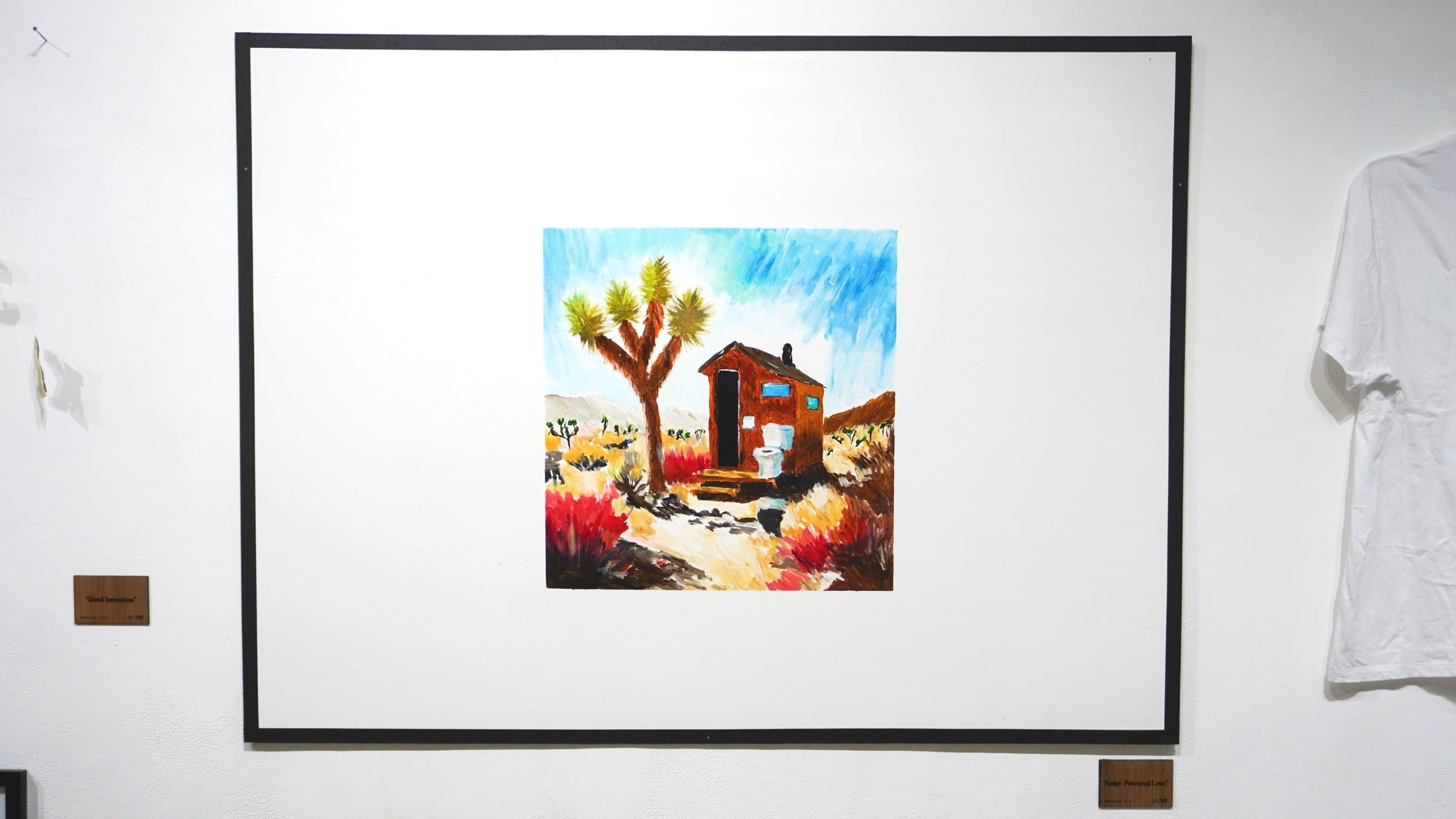 “Solar-Powered Love” - hand-painted on white panel