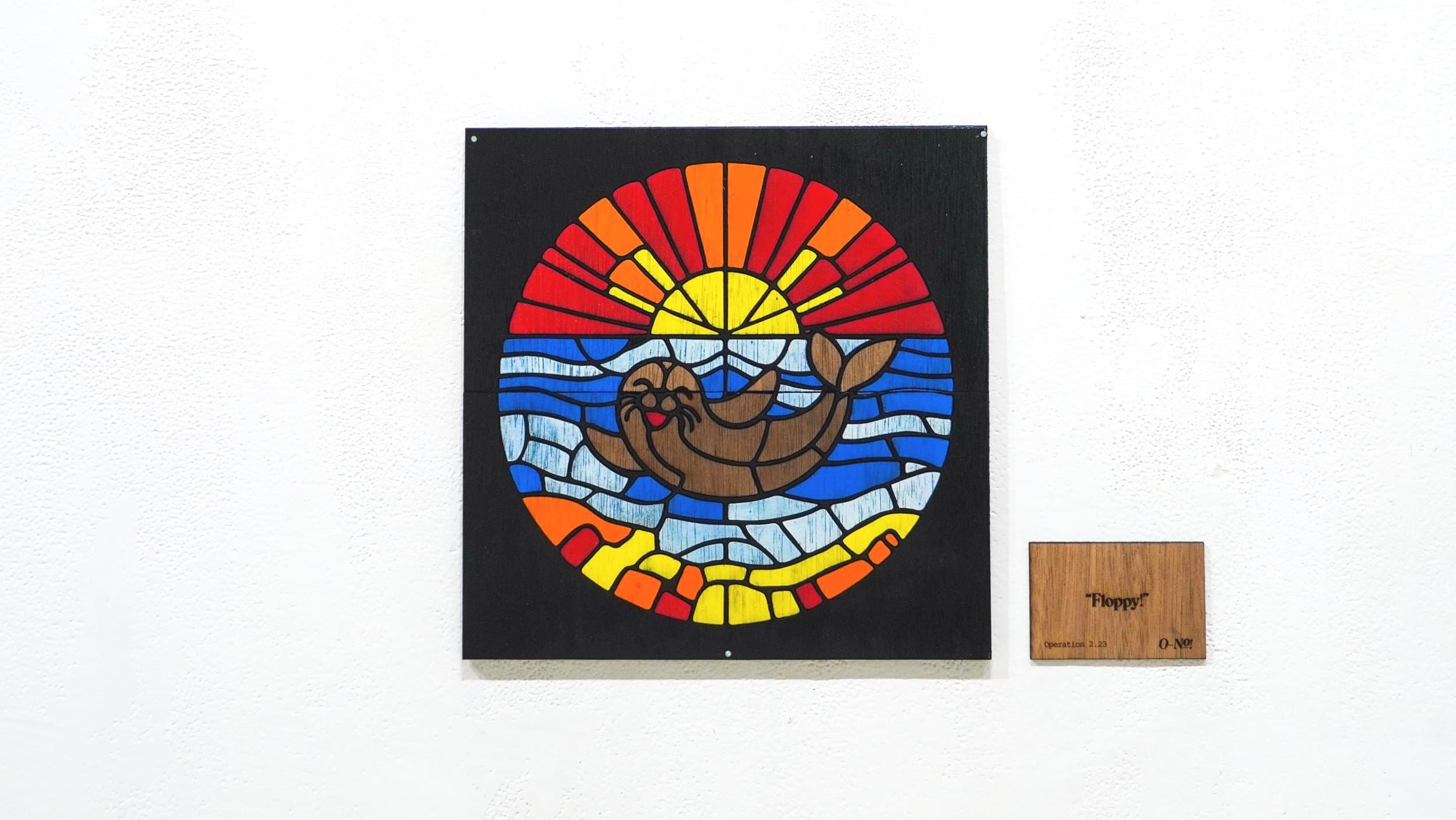 “Floppy” - wood mosaic, laser cut and hand-painted