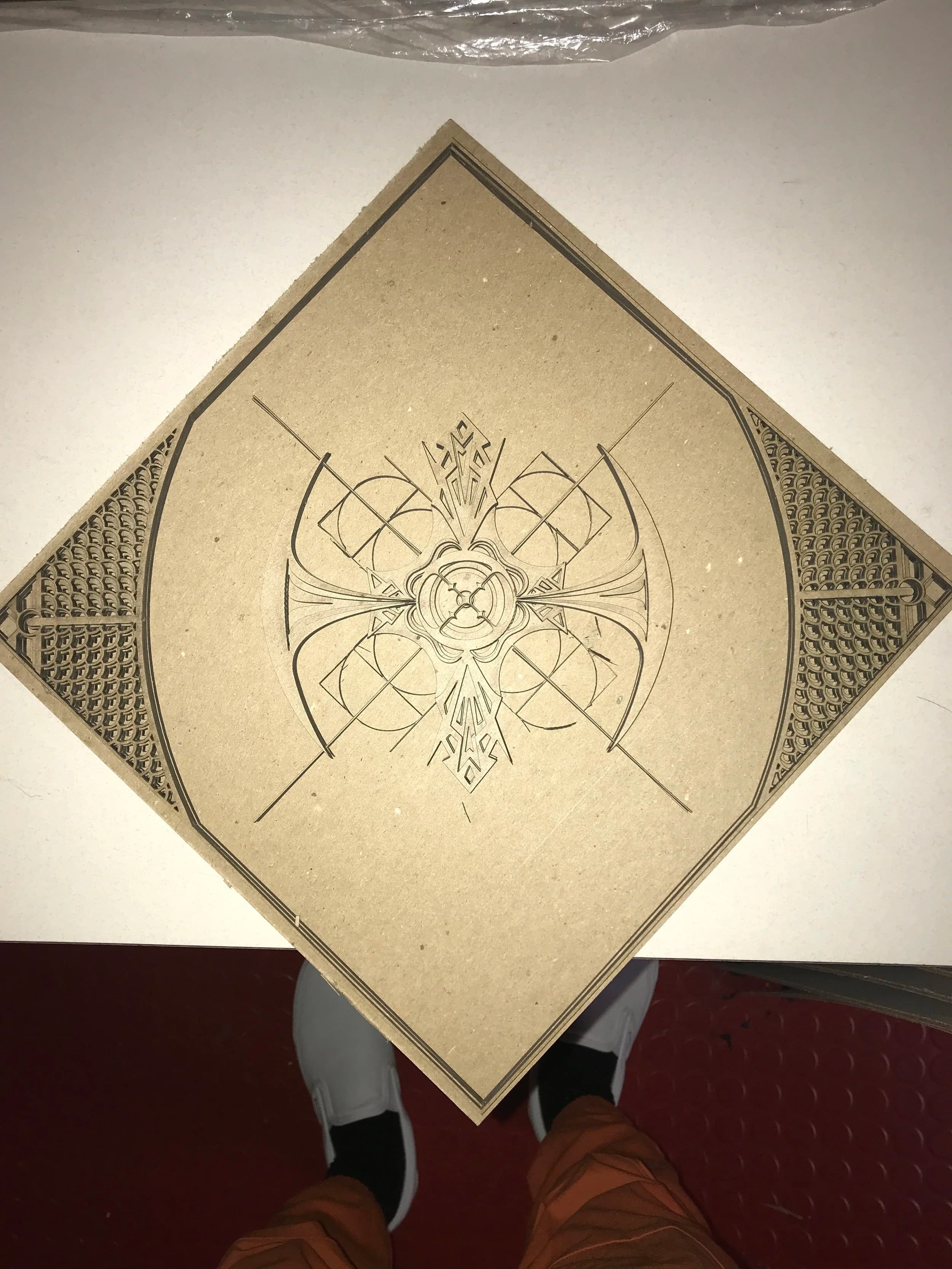 My first test cut using MDF.